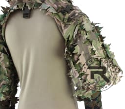 ROCOTACTICAL Tactical Ghillie Suit Breathable Ghillie Viper Hood with 3D Leafy Stripes Sniper Coat for Wargame, Hunting, CS
