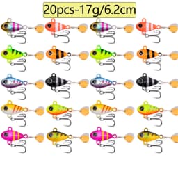20pcs Metal VIB Fishing Lure Spinnerbait 6g 10g 14g 17g 20g 25g Crankbaits VIB Blade Bait 3D Eyes With Treble Hooks