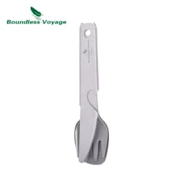 Boundless Voyage Titanium Tableware Set Outdoor Utility Knife Fork Spoon With Bottle Opener Combo Set Camping Equipment