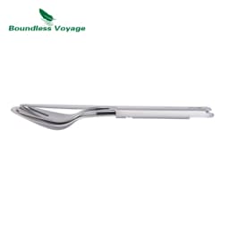 Boundless Voyage Titanium Tableware Set Outdoor Utility Knife Fork Spoon With Bottle Opener Combo Set Camping Equipment