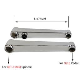 CEJLRO BMX 175MM Cranks 3PCS 48T-19mm Smaller Cr-Mo Tubular Crankarm For MID Bottom Bracket BMX Accessories