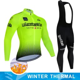 Tour De Italy D'ITALIA Cycling Clothes Men's Blouse Uniform Costume Bike Fleece Jersey Sports Set Pants Man Bicycle Clothing Bib