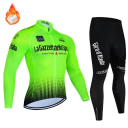Tour De Italy D'ITALIA Cycling Clothes Men's Blouse Uniform Costume Bike Fleece Jersey Sports Set Pants Man Bicycle Clothing Bib