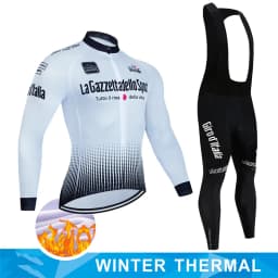 Tour De Italy D'ITALIA Cycling Clothes Men's Blouse Uniform Costume Bike Fleece Jersey Sports Set Pants Man Bicycle Clothing Bib
