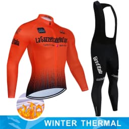 Tour De Italy D'ITALIA Cycling Clothes Men's Blouse Uniform Costume Bike Fleece Jersey Sports Set Pants Man Bicycle Clothing Bib