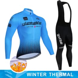 Tour De Italy D'ITALIA Cycling Clothes Men's Blouse Uniform Costume Bike Fleece Jersey Sports Set Pants Man Bicycle Clothing Bib