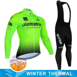 Tour De Italy D'ITALIA Cycling Clothes Men's Blouse Uniform Costume Bike Fleece Jersey Sports Set Pants Man Bicycle Clothing Bib
