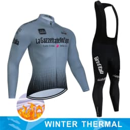 Tour De Italy D'ITALIA Cycling Clothes Men's Blouse Uniform Costume Bike Fleece Jersey Sports Set Pants Man Bicycle Clothing Bib