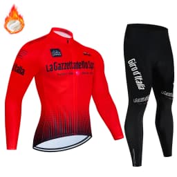 Tour De Italy D'ITALIA Cycling Clothes Men's Blouse Uniform Costume Bike Fleece Jersey Sports Set Pants Man Bicycle Clothing Bib