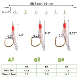 100/200Packs Saltwater Fishing lure live bait rigs Luminous Beads String hook Real Fish Skin Mackerel Small fish Sea fishing rig