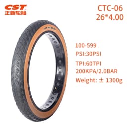 CST BIG BOAT MTB Bike Tire100-559 26x4.0 Brown Edge 60TPI Steel Wired 26er Beach Bicycle Tire Fat Snow Bike Cycling Parts CTC-06