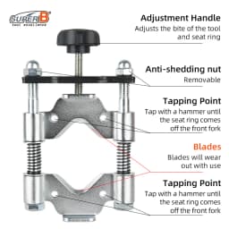 Super B TB-1925 Bicycle Crown Race Remover MTB Mountain Bike Front Fork Upper Lower Bowl Removal Tool For Headset up to 1-1/2"