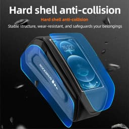 ROCKBROS Bicycle Top Tube Bag Hard Shell Anti-collision Cycling Front Tube Bag Convenient Waterproof Frame MTB Bag Reflective