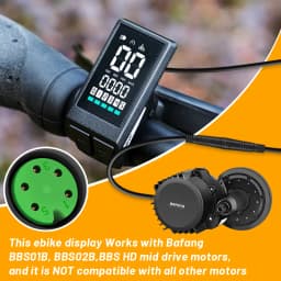 Electric Bike LCD Display BN136 for Bafang Mid Drive Motor BBS01 BBS02B BBSHD Conversion Mid Motor
