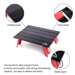 Widesea Foldable Table Camping Mini Portable for Outdoor Picnic Barbecue Tours Ultra Light Folding Computer Bed Desk