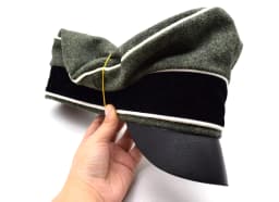 Cosplay German Army Field Marshals Generals Officers Crusher Field Visor Cap W Hat Sweat Ring Made Leather Reenactment