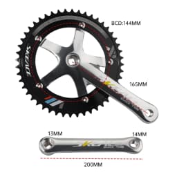 SKEACE 48T Bicycle Crankset Fixed Gear Chain Wheel BCD 144mm Spindle 110mm Racing Bike Crank Single Speed Chainring BMX Part