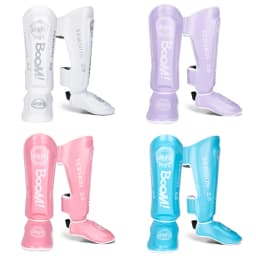 1 Pair High-Quality PU Leather Boxing Shin Guards Ankle Protector MMA Muay Thai Training Leg Warmers Light Kicking Shin Pads