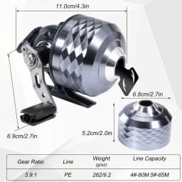 Sougayilang Bullet Type Fishing Reel Left and Right Hand 3.9:1 Shooting Closed Fish Reel with Line Outdoor Hunting Fishing Reel