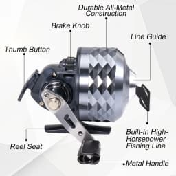 Sougayilang Bullet Type Fishing Reel Left and Right Hand 3.9:1 Shooting Closed Fish Reel with Line Outdoor Hunting Fishing Reel