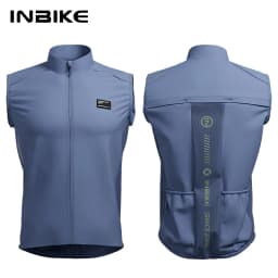 INBIKE  Men's Waterproof Cycling Sleeveless Jacket Lightweight Stackable Reflective Anti-UV Pocket Windproof Vest