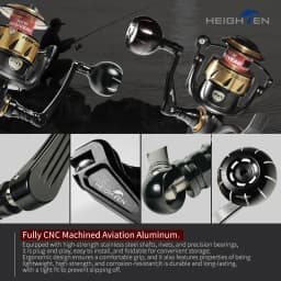 HEIGHTEN 60mm Spinning Handle for Penn Spinfisher VI/VII Slammer III/IV Battle II/III Pursuit Fierce Reel