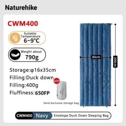 Naturehike Camping Sleeping Bag Duck Down Ultralight Waterproof Splicable Portable CW280 CWM400 CW295 Sleeping Bags Hiking