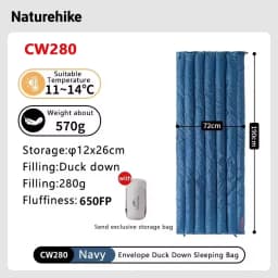 Naturehike Camping Sleeping Bag Duck Down Ultralight Waterproof Splicable Portable CW280 CWM400 CW295 Sleeping Bags Hiking