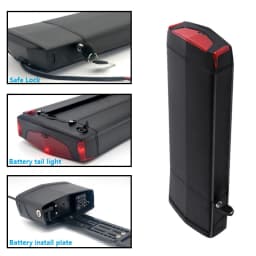 36V 48V Rear Rack E-Bike Battery Pack 13Ah 16Ah 17.5Ah for DIRODI Retrospec Beaumont Rear Rack Electric Bike Lithium Batteries