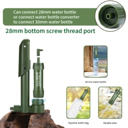 Filterwell Mini Hand Pump Camping Water Filter Straw Portable Clearner Outdoor Survival Filters for Camper Emergency Drinking
