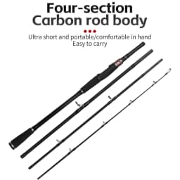 4 Sections Lure Fishing Rod Spinning/Casting Fishing Pole H Power Carbon Fiber Travel Rod Lure Weight 14-35g 1.8M/2.1M