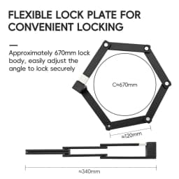 ROCKBROS Folding Bicycle Lock Motorcycle MTB Road Bike Lock High Security Anti Theft Scooter Electric E-Bike Bicycle Accessories
