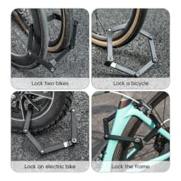 ROCKBROS Folding Bicycle Lock Motorcycle MTB Road Bike Lock High Security Anti Theft Scooter Electric E-Bike Bicycle Accessories