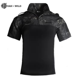 Airsoft Climbing Shirt Camouflage Short Sleeve Hiking Tactical T-shirt Safari Men Working Clothing Combat Shirts Hunting Tee