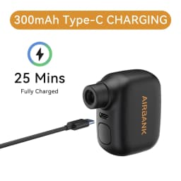 AIRBANK Mini Portable Bicycle Pump Rechargeable Air Inflator 100PSI Type-C Bike Accessories for Schrader Presta Bike Tires AS100