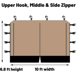 10x10 Canopy Tent Double Layer Sidewalls with Zipper Gazebo Sun Shading Mesh Side Wall Sun Protection Waterproof