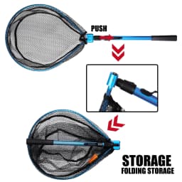 Ultralight 90x35cm Portable Foldable Fishing Net Fast Folding Fly Fishing Hand Nets Lightweight Landing Fish Casting Network