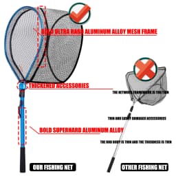 Ultralight 90x35cm Portable Foldable Fishing Net Fast Folding Fly Fishing Hand Nets Lightweight Landing Fish Casting Network
