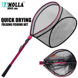 Ultralight 90x35cm Portable Foldable Fishing Net Fast Folding Fly Fishing Hand Nets Lightweight Landing Fish Casting Network