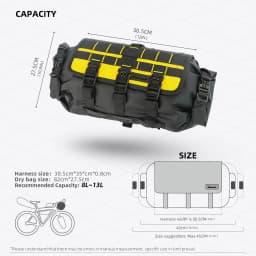 Rhinowalk Bicycle Handlebar Bag 8L-13L Waterproof Bike Front Tube Cycling Removable Dry Bag Mounts Set Fit Mtb Road Gravel Bike