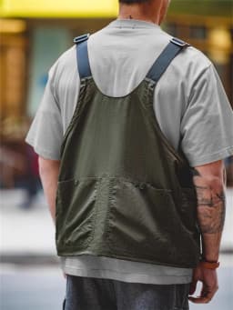 Loose Fashionable Pocket Vest Fishing Jacket Men's Outdoor Fapanese Workwear Functional American Vest Suspender Summer