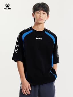 KELME Soccer Retro Culture Shirt Men's Trendy Fashion Short Sleeve Sports Casual Top