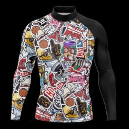 Hot Men's Surfing Shirt Sunset Camo Rashguard RIGHTTRACK For Surf Sportswear Beach UV Swimwear UPF50+ Fabric Clothes