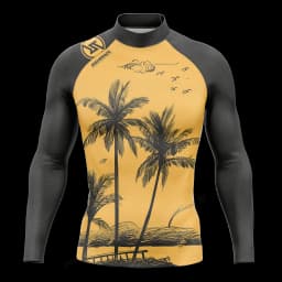 Hot Men's Surfing Shirt Sunset Camo Rashguard RIGHTTRACK For Surf Sportswear Beach UV Swimwear UPF50+ Fabric Clothes