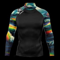 Hot Men's Surfing Shirt Sunset Camo Rashguard RIGHTTRACK For Surf Sportswear Beach UV Swimwear UPF50+ Fabric Clothes