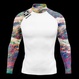 Hot Men's Surfing Shirt Sunset Camo Rashguard RIGHTTRACK For Surf Sportswear Beach UV Swimwear UPF50+ Fabric Clothes