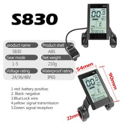 LCD S830 Display E-bike Accessories Parts Brushless Controller for E-Car E-Scooter Electric Bicycle Support USB Charging