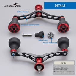 HEIGHTEN 98mm Spinning Reel Handle with TPE Knobs for Shimano Stradic Daiwa Airity Spinning Reel