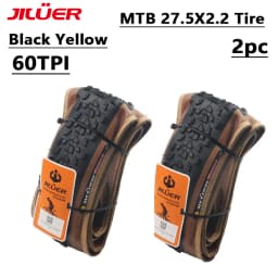 JILUER MTB Bicycle Tire 26x1.95 27.5x2.1 27.5x2.2 29x2.2-INCH MTB Bike Off-road Downhill Tire 60 TPI Yellow Bike Tire