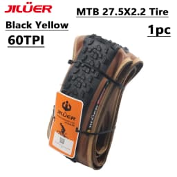 JILUER MTB Bicycle Tire 26x1.95 27.5x2.1 27.5x2.2 29x2.2-INCH MTB Bike Off-road Downhill Tire 60 TPI Yellow Bike Tire